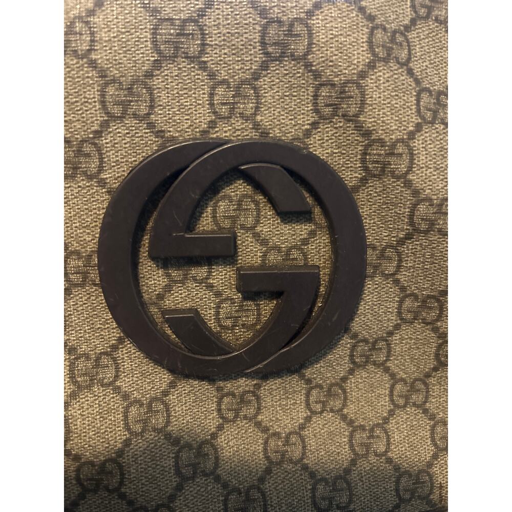 Authentic Gucci Silver GG Coated Canvas Interlocking G Supreme Large Backpack - Picture 3 of 8